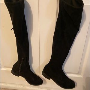 Over the knee black boots